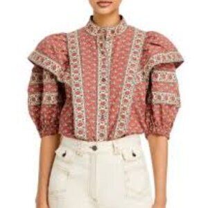 Sea New York Fernanda printed short sleeve blouse  - size medium